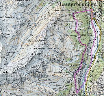 LauterbrunnenTopografische Karte